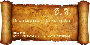 Brantweiner Nikoletta névjegykártya
